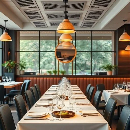 A stunning, hyper-realistic close-up of a perfectly seared scallop dish, plated on a dark, artisanal ceramic plate.